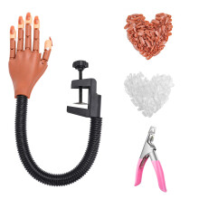 Nail Practice Hand with Flexible Joints and Clamp, Mannequin Hand for Acrylic Nail Training Kit