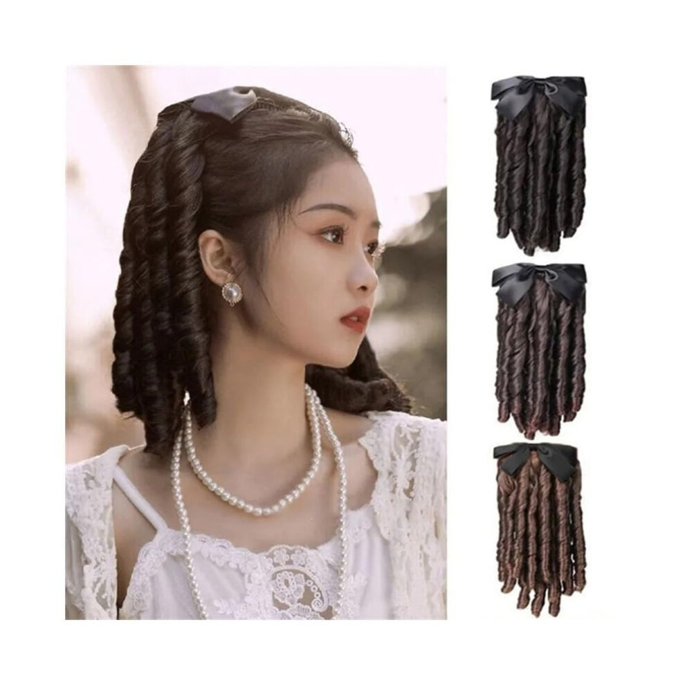 Natural Black Human Hair Ponytail Extension with Comb  Fluffy Curly Hairpiece for Women