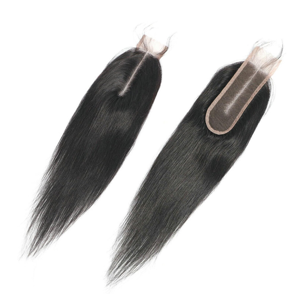 Unisex Black 2X6 Hd Lace Closure 18 Inch Straight Invisible Virgin Human Hair Natural Preplucked Hairline