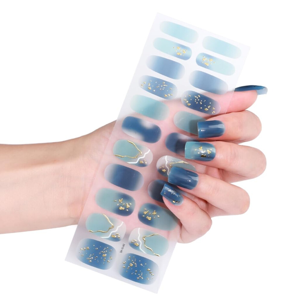22Pcs Self Adhesive Nail Wraps Multi Color Nail Polish Strips for Women Long Lasting Wear
