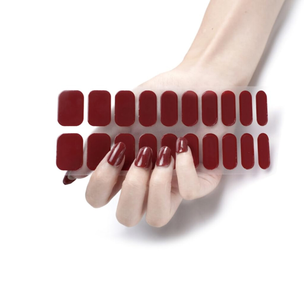 Nail Polish Strips Solid Color Self Adhesive Nail Stickers 20 Pack Bss40 Model Longlasting Wear