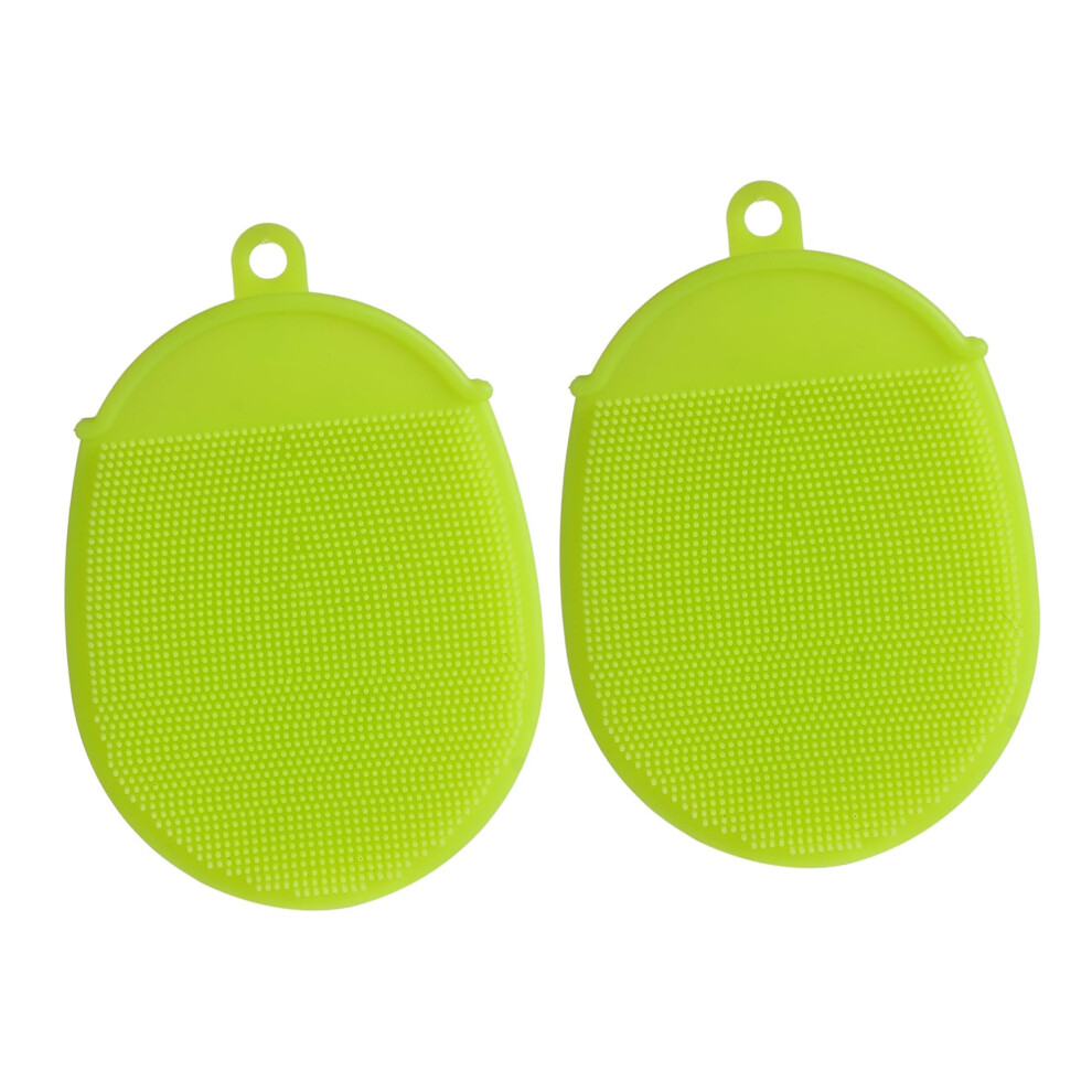 Light Silicone Bath Brush And Scalp Massager, Gentle Exfoliation, Deep Cleansing, Ergonomic Grip, 2Pcs