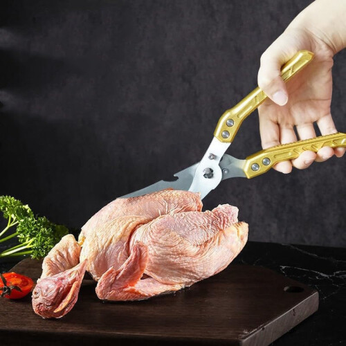 Multipurpose Kitchen Scissors Stainless Steel Gold 25.5x4.5 cm Gift Ready 1