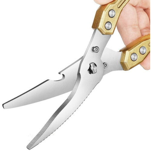 Multipurpose Kitchen Scissors Stainless Steel Gold 25.5x4.5 cm Gift Ready 2