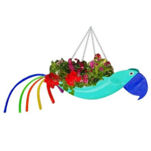 Metal Flower Pot Exquisite Flying Bird Shape Colorful Flower Pot Hanging Planter Garden Decorative Flower Pot,S,D