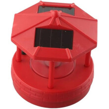 LED Solar Powered Lighthouse,360 Degree Rotating Lamp LED Solar Lighthouse Landscape Path Lights Garden Outdoor Decor A