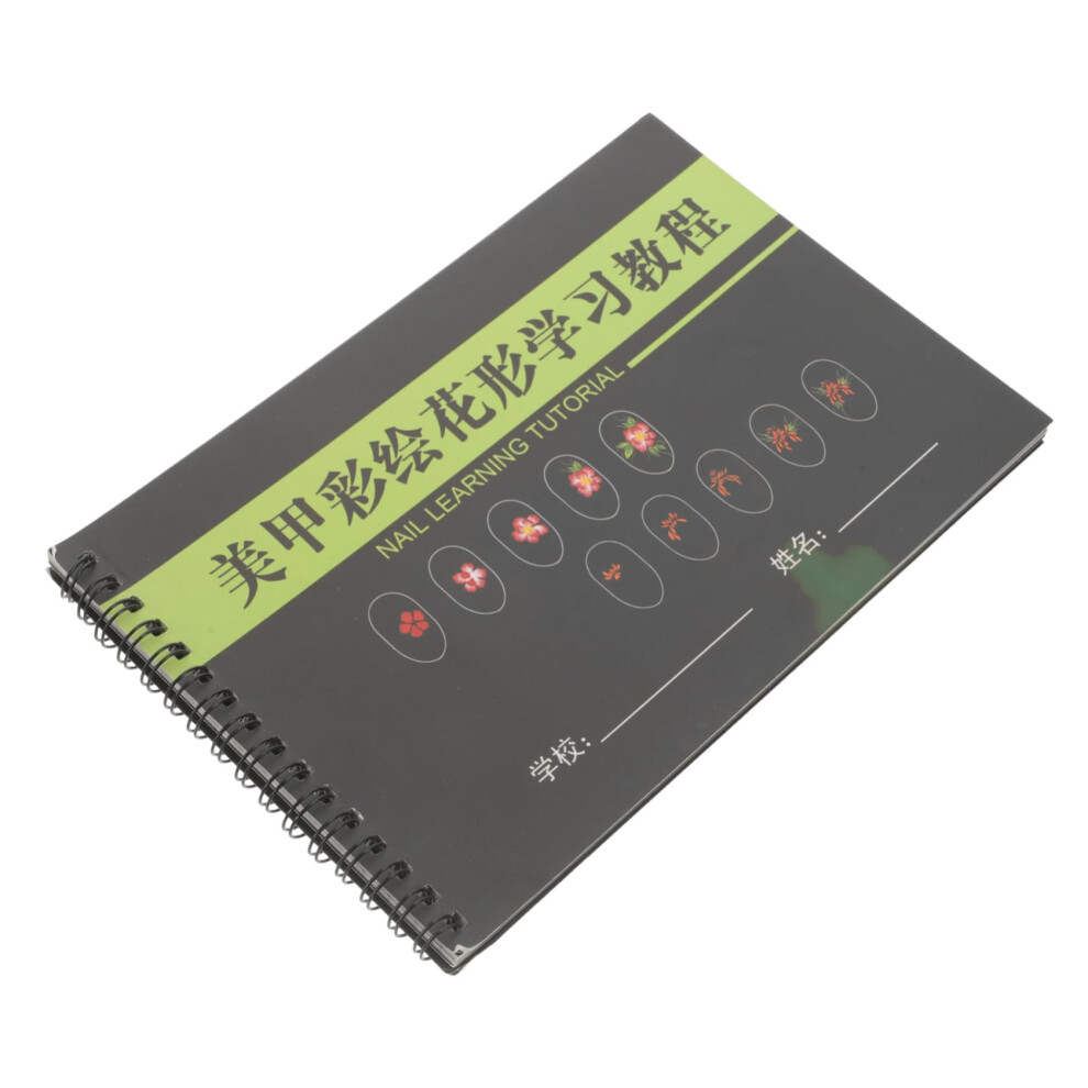 Nail Art Practice Book with Multiple Nail Templates for Beginners Manicure Training Guide
