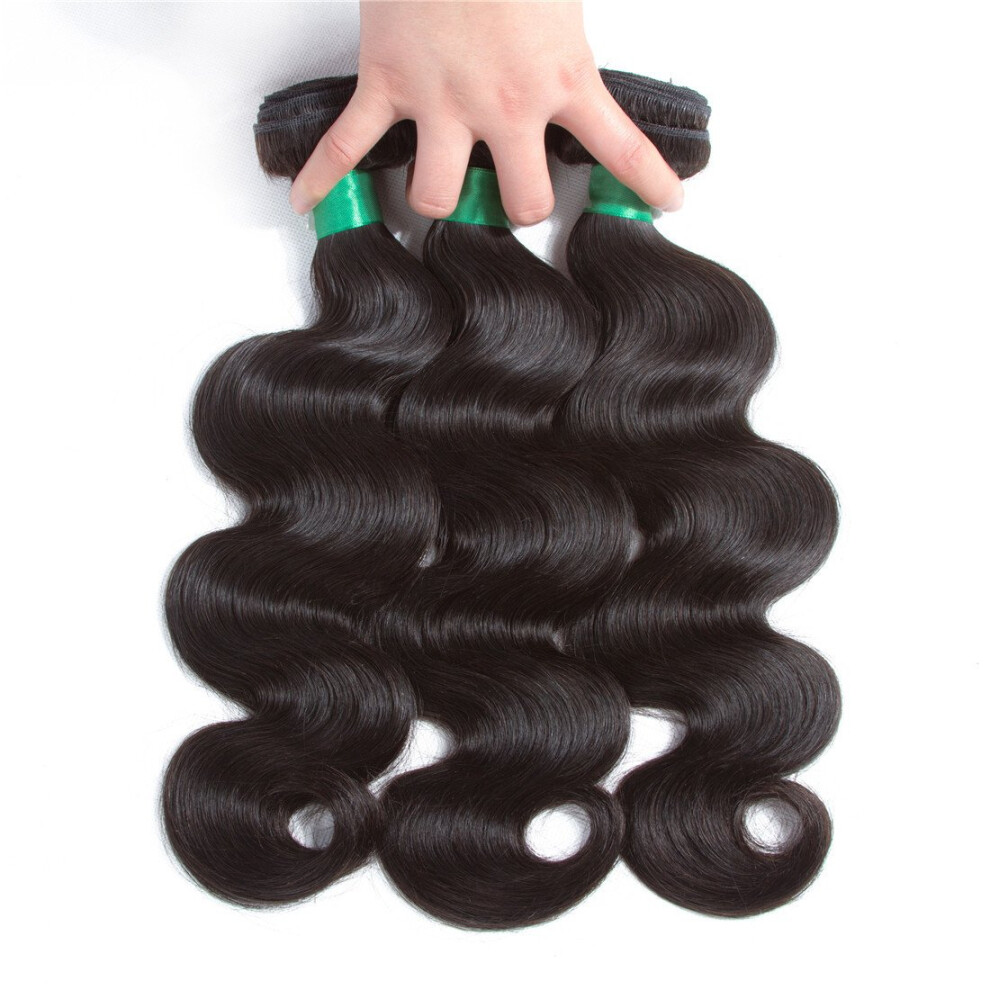 Unisex 12A Brazilian Virgin Hair Body Wave 3 Bundles 24 Inch Tangle Silky Human Hair Extensions