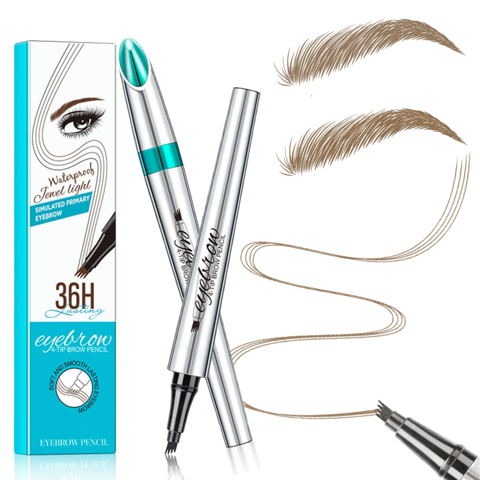 Microblading Eyebrow Pen Waterproof Blonde with MicroFork Tip for Natural LongLasting Brows