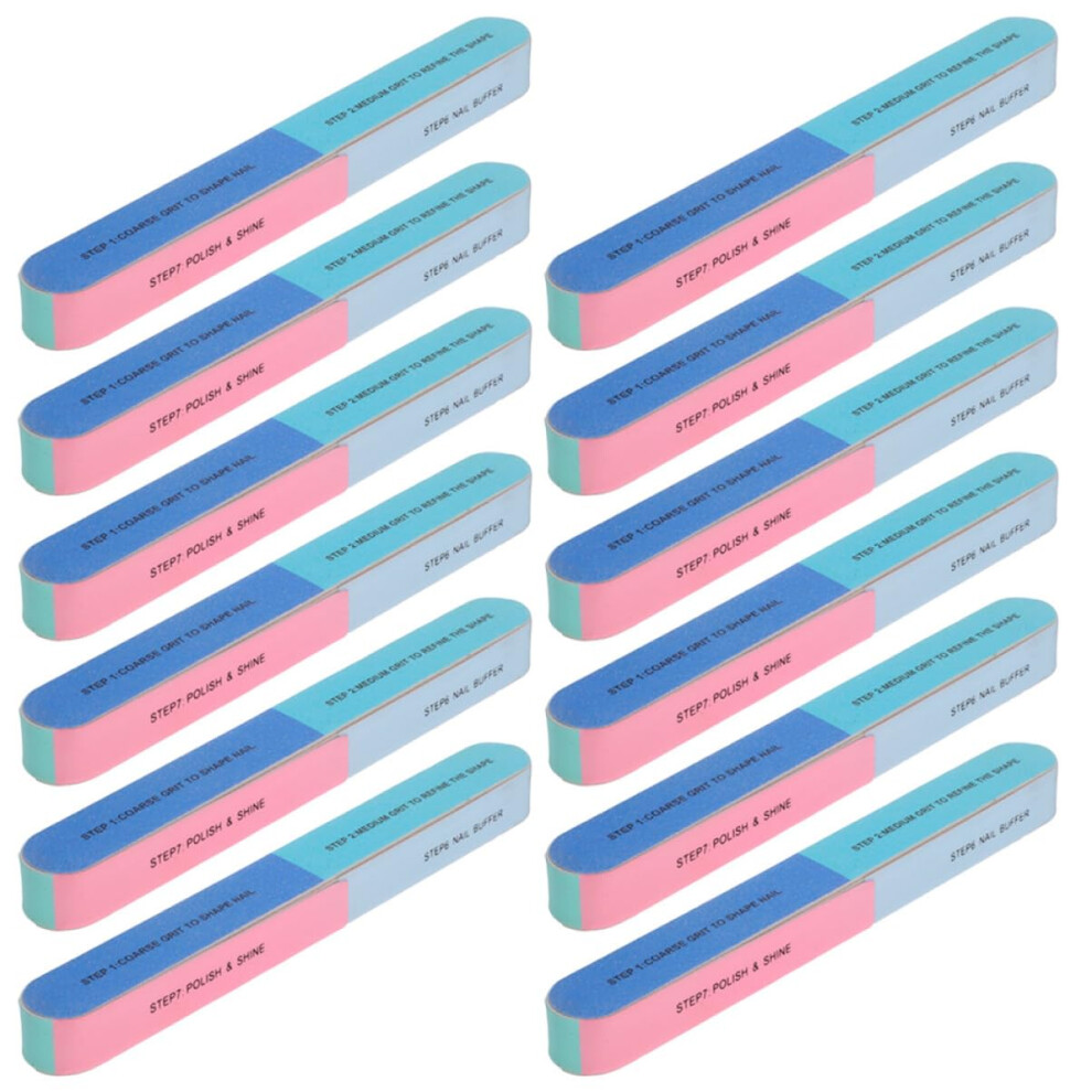 12pcs 7 Sided Nail Buffer Block with 7Level Grit Sequence for Professional Manicure and Pedicure