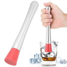 Multifunctional Stainless Steel Double Jigger, Comfortable Grip Concave-Convex Design Cocktail Muddler For Home Bar