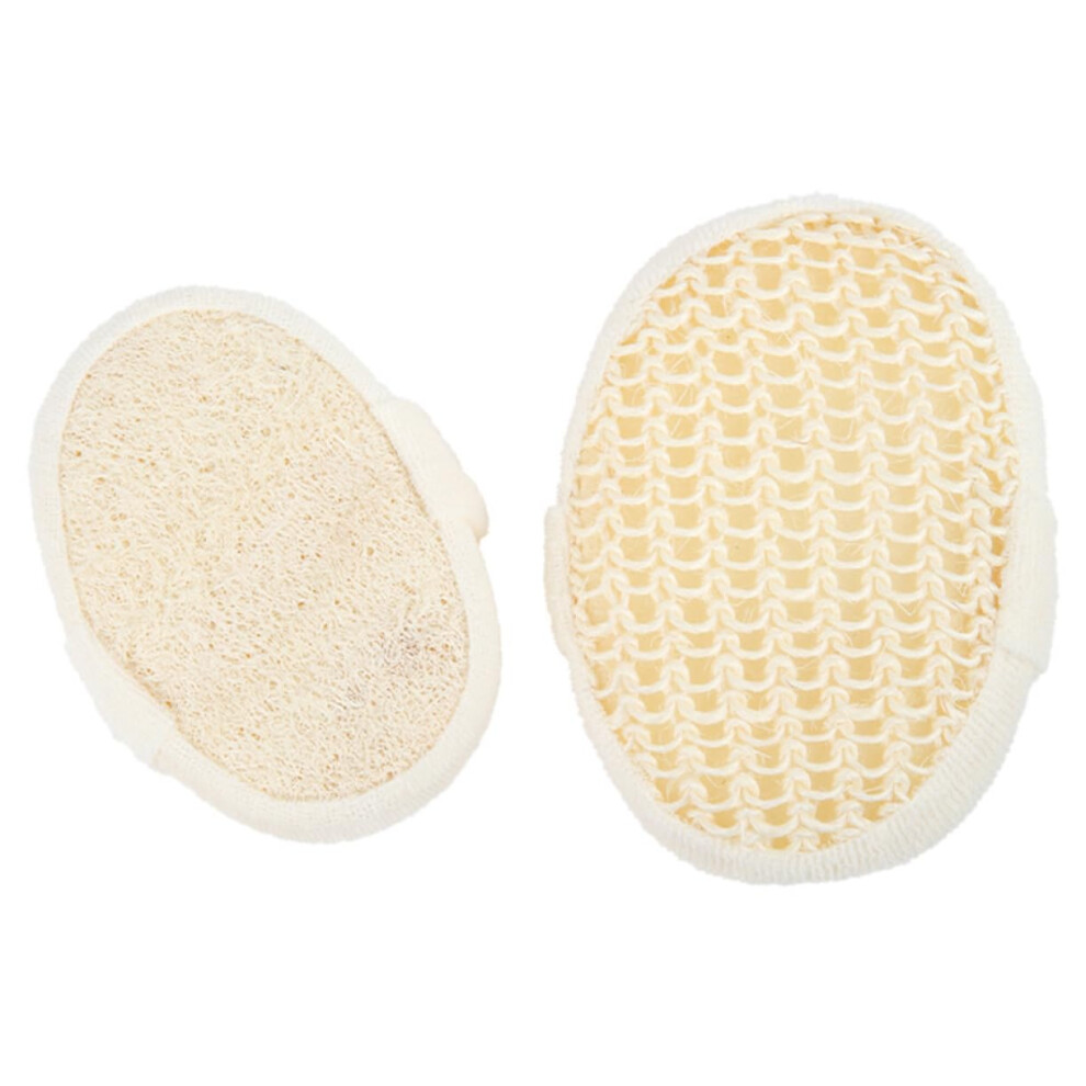 Loofah Bath Brush Set with Gentle Exfoliation, Natural Body Scrubber for Shower and Back Cleaning