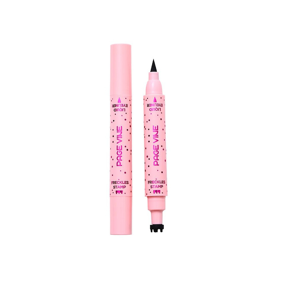 2 in 1 Waterproof Liquid Eyeliner Pen and Natural Freckle Stamp, Long Lasting  Pigment