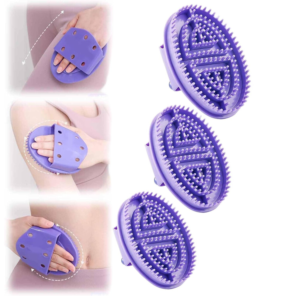 Silicone Body Massage Brush 3PC Set with Ergonomic Grip for Full Body Relaxation and Meridian Care
