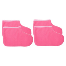 Paraffin Wax Foot Wraps 2 Pairs Deep Hydration Heat Therapy Reusable Socks for Dry Feet Spa Use