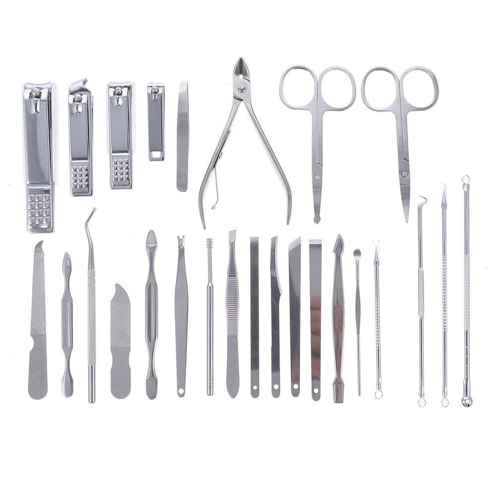 Manicure Set 26Piece Professional Nail Clippers Kit with Cuticle Pusher for Home and Travel