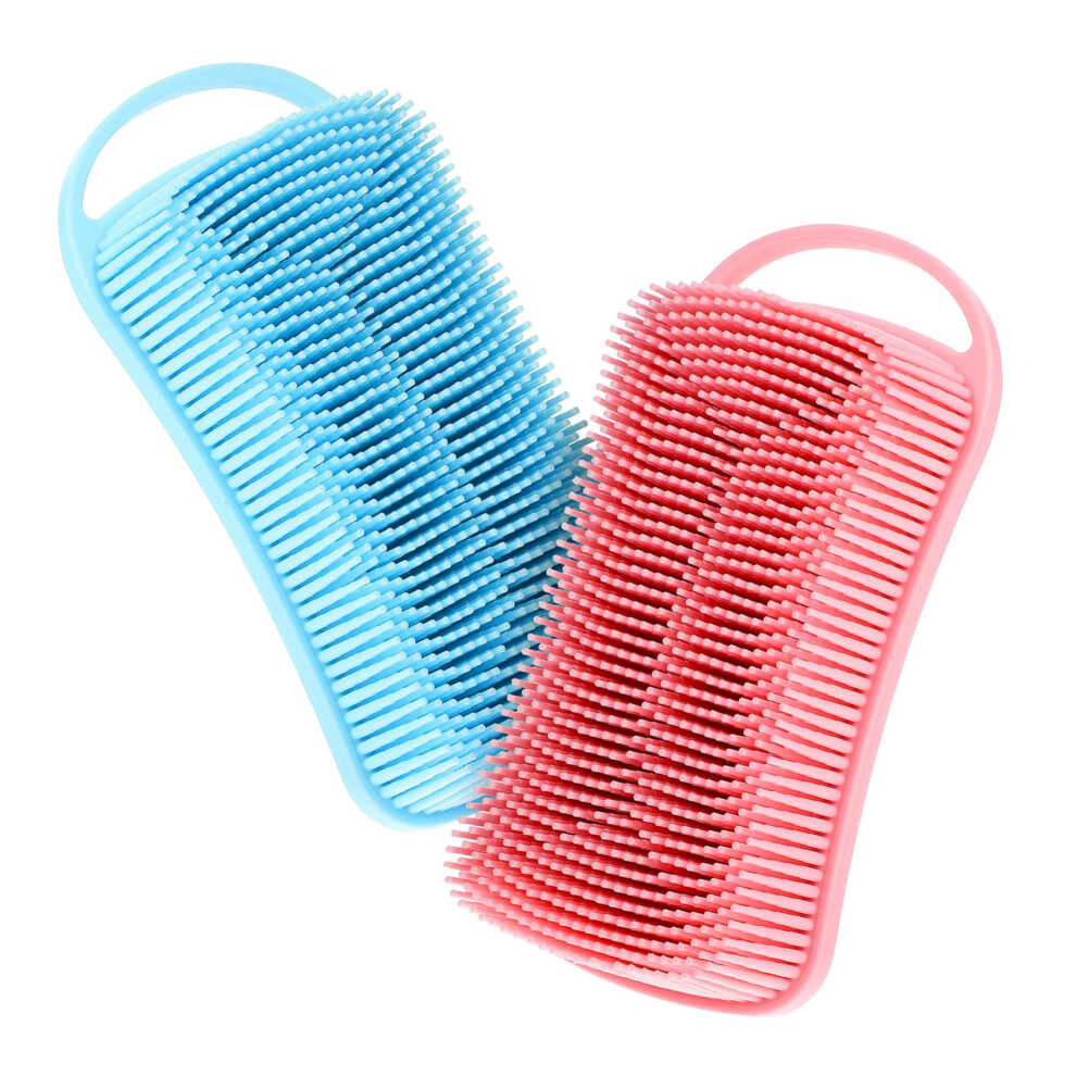Silicone Body Scrubber Set with Gentle Exfoliating Bristles for Shower and Bathing, 2 Pack