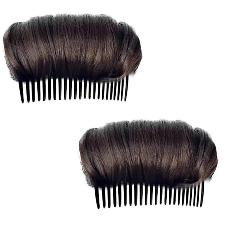 Unisex Brown Hair Volume Styling Clip And Bun Maker Dark Insert Tool For Instant Root Lift