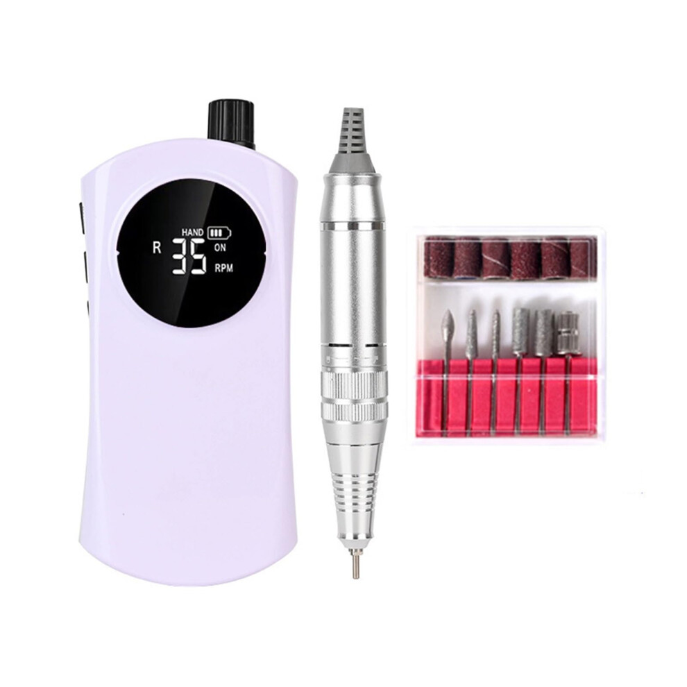 Electric Nail Drill 35000RPM Rechargeable with LCD Display for Acrylic and Gel Nails Removal