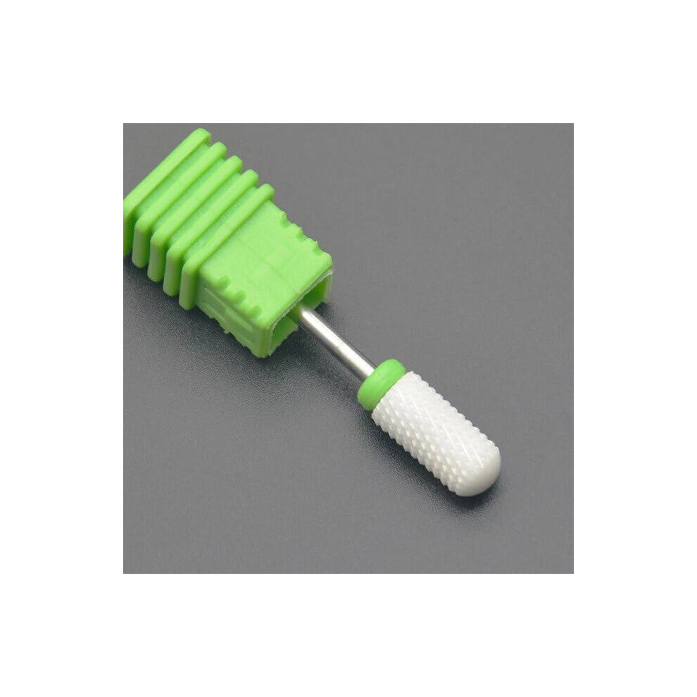 Green 2T Ceramic Nail Drill Bit For Gel Polish Removal, Precision Manicure Pedicure Tool