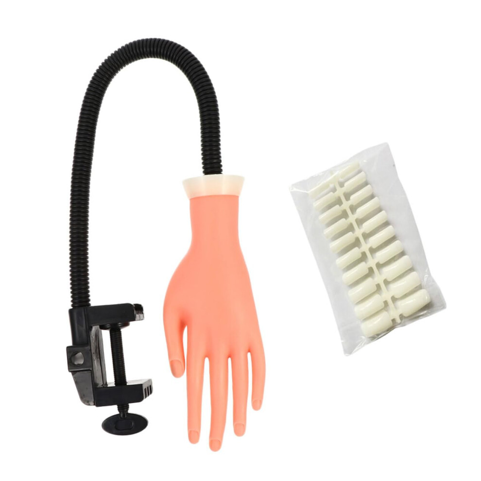 Nail Practice Hand with Flexible Finger Joints, Reusable Fake Hand for Manicure Training