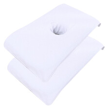 Massage Table Cover with Face Hole, 2Pcs Soft Velvet Reusable Spa Bed Sheet for Skin Care, White