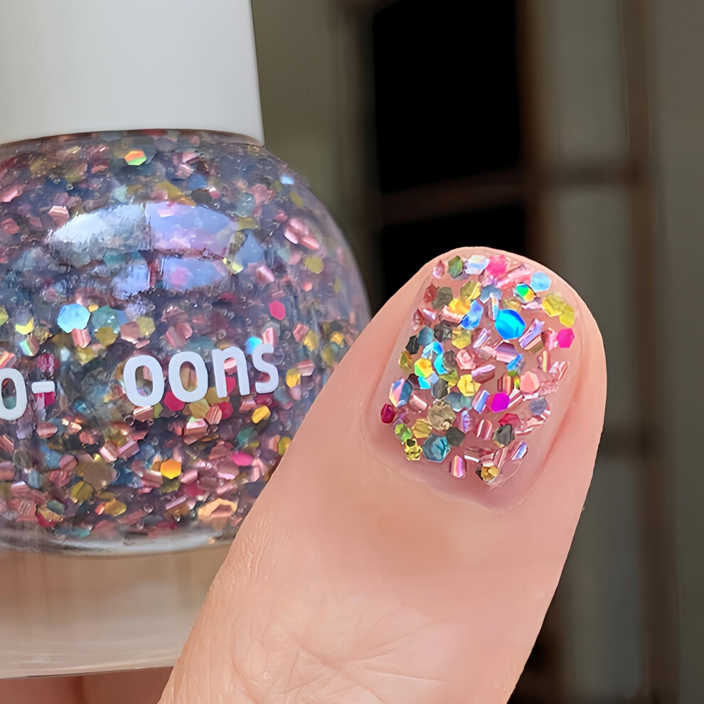 Glitter Nail Polish with Chunky Rainbow Glitters, WaterBased Peel Off, Quick Dry 10ML