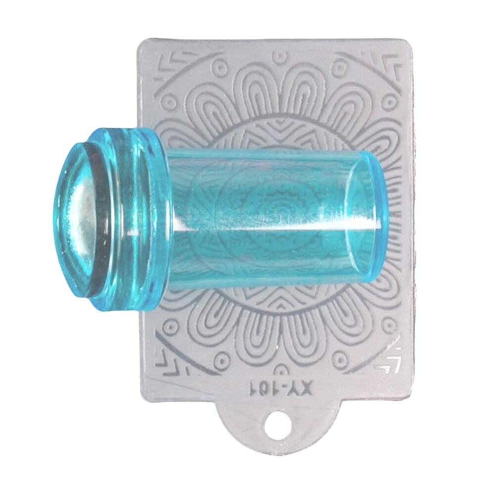 Blue Clear Jelly Nail Stamper With Scraper Silicone Nail Art Stamping Kit For Accurate Design Placement