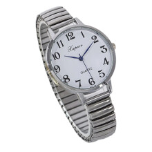 Stainless Women's Elastic Watch, Easy Reader Analog Quartz Stretch Band Wrist Watch, 38mm Expansion Band Fashion Watch(silver)