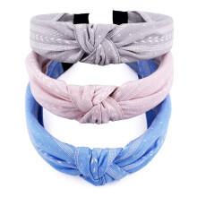 Fashion Cotton-flax fabric Knot Headbands, Universal Size Comfortable Non Slip for All Hair Types, 3PCS Set