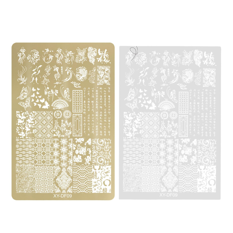 Butterfly Lace Nail Stamping Plate with Multiple Designs for Acrylic Nails Stainless Steel Template