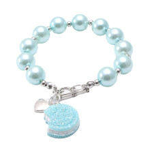 Braccialetti elastici per bambini, braccialetti con perline impermeabili e ciondolo, set di gioielli arcobaleno per ragazze, braccialetti impilabili