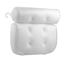Bath Pillow with Suction Cups, Ergonomic Neck and Back Support, Breathable 3D Mesh Spa Tub Cushion