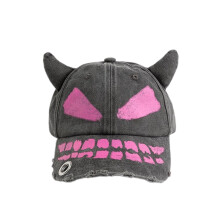Sunproof Baseball Caps Breathable Spring Holiday Hat Devil Horn Decals Outdoor Hip Hop Cycling Hat For Girls Teens Black
