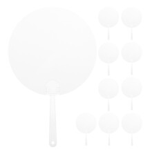 20Pcs DIY Blank Graffiti Hand Fans Transparent PVC Fans for Summer Use