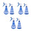 6Pcs Portable Blue Plant Spray Bottle Plastic with Adjustable Nozzle 6
