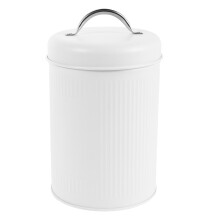 White Vintage Cookie Storage Jar Airtight Tinplate Candy Container