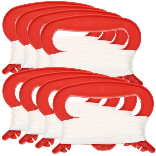40Pcs Red Plastic Kite Reel Spools with Comfortable Grip Handles 2