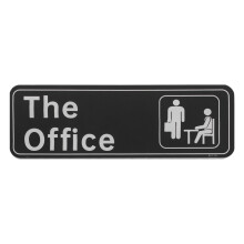 2Pcs Easy Installation Acrylic Office Door Signs Black Simple Design