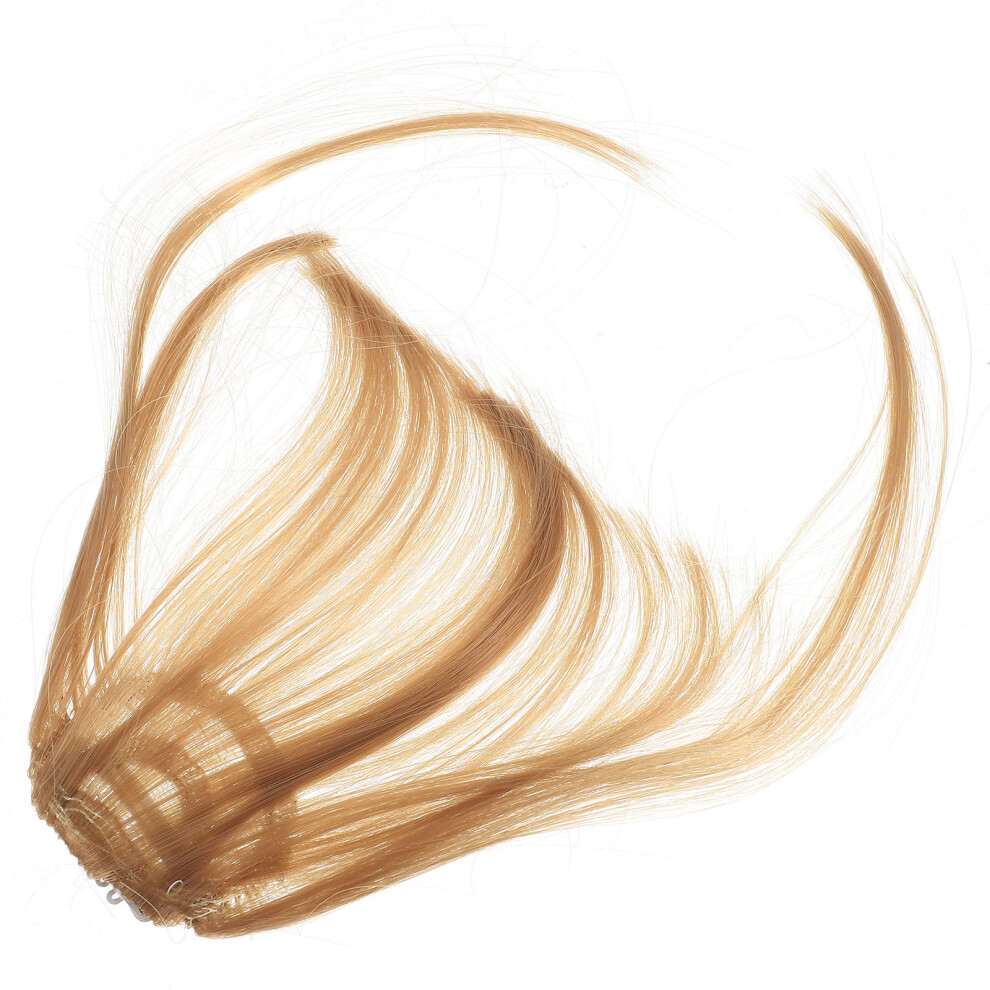 Happyyami 4Pcs Golden Bangs Hair Clip Extensions Soft Comfortable Hairpiece