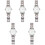 5Pcs White Men Watch Stylish Luminous Steel Strap 3