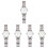5Pcs White Men Watch Stylish Luminous Steel Strap 5