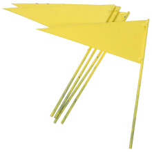 20Pcs Yellow Iron Triangular Flags Yard Marking Flags for Garden Use