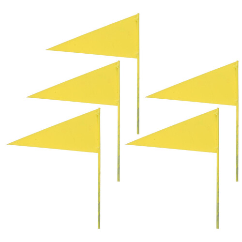 20Pcs Yellow Iron Triangular Flags Yard Marking Flags for Garden Use 1
