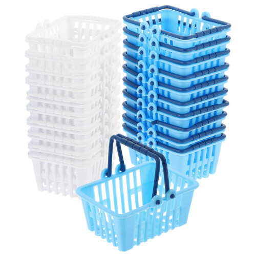96Pcs Tiny Plastic Mini Baskets Desktop Storage and Kids Play Toys 2