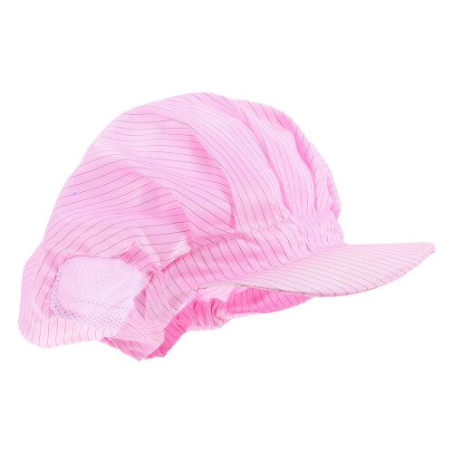 2Pcs Secure Fit Pink Anti-Static Working Hat for Food and Electronics