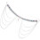 5Pcs Versatile Silver Waist Chain Decor with Large Rhinestone Charm 1