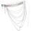 5Pcs Versatile Silver Waist Chain Decor with Large Rhinestone Charm 3