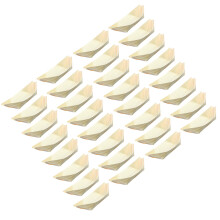100Pcs Natural Wood Sushi Serving Boats Khaki Snack Trays for Home Use