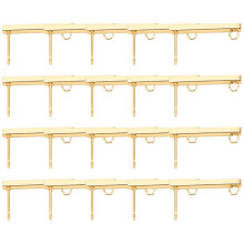 60Pcs DIY Golden Earring Posts with Rectangle Hoop Metal Jewelry Parts